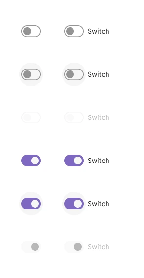 Switch component and its states